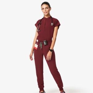 FIGS Burgundy Scrubs Set